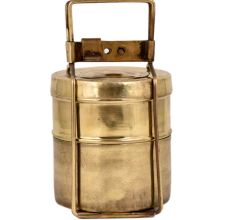 Traditional Two Tier Brass Tiffin Box Indian Kitchen
