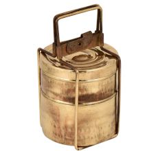 Indian Brass Tiffin Box With Two Containers