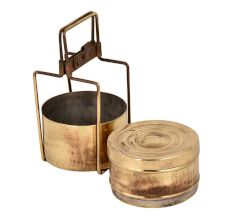 Indian Brass Tiffin Box With Two Containers