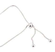 Adjustable 92.5 Sterling Silver Bracelet With Twisted Heart Crystals Pendant