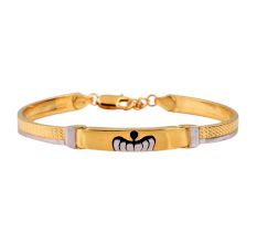 92.5 Sterling Silver Bracelet Adjustable Kadaa With Insect Logo And Gold Plating