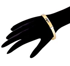 92.5 Sterling Silver Bracelet Adjustable Kadaa With Insect Logo And Gold Plating