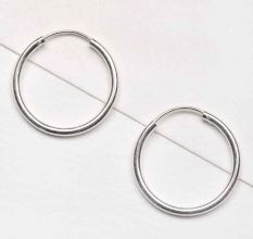 Simple 92.5 Sterling Silver Hoop Earrings Foe Women And Girls