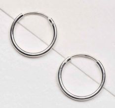 Glossy 92.5 Sterling silver Bali Earrings Hoops Every Day Office Wear