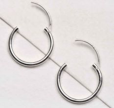Glossy 92.5 Sterling silver Bali Earrings Hoops Every Day Office Wear