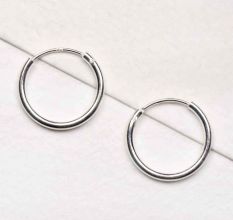 Small 92.5 Sterling Silver Hoop Bali Earrings Fashion Wear