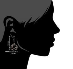 Gold Plated 92.5 Sterling Silver Earrings Circular Drop Danglers