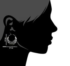 Floral 92.5 Sterling Silver Earrings Bali Hoop Earrings