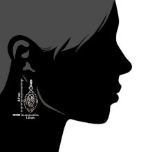 92.5 Sterling Silver Earrings Floral Pattern Filigree Drop Danglers