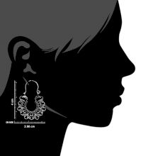 92.5 Sterling Silver Earrings Bali Filigree Heart Drop Dangler