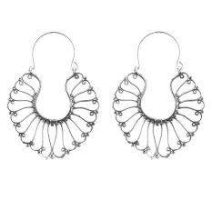 92.5 Sterling Silver Bali Earrings Filigree in Necklace Design