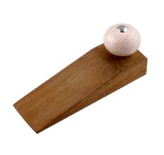 Cream Pink Crackle Crackle Wooden Door Stopper