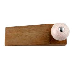 Cream Pink Crackle Crackle Wooden Door Stopper