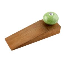 Green Black Crackle Wooden Door Stopper