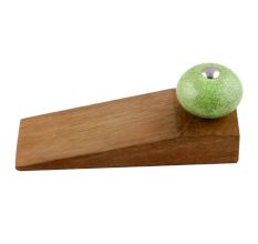 Green Black Crackle Wooden Door Stopper