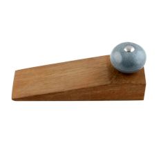 Grey Crackle Ceramic Wooden Door Stopper