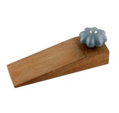 Grey Crackle Melon Ceramic Wooden Door Stopper