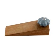 Grey Crackle Melon Ceramic Wooden Door Stopper