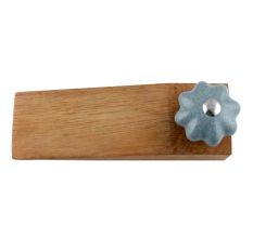 Grey Crackle Melon Ceramic Wooden Door Stopper