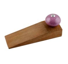 Light Purple Crackle Ceramic Wooden Door Stopper