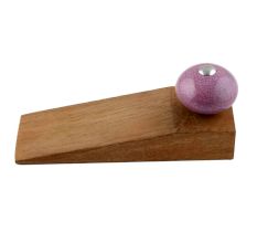 Light Purple Crackle Ceramic Wooden Door Stopper