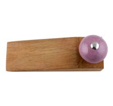 Light Purple Crackle Ceramic Wooden Door Stopper