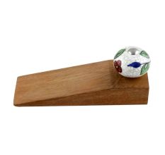 Multicolor Leaf Crackle Ceramic Wooden Door Stopper