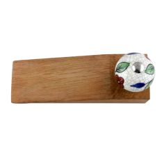 Multicolor Leaf Crackle Ceramic Wooden Door Stopper