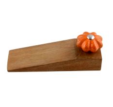 Orange Crackle Melon Ceramic Wooden Door Stopper