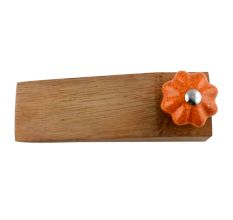 Orange Crackle Melon Ceramic Wooden Door Stopper