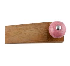 Pink Black Crackle Ceramic Wooden Door Stopper