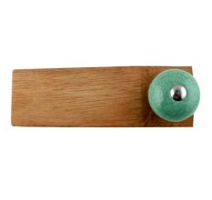 Sea Green Black Crackle Ceramic Wooden Door Stopper