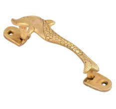 Engraved Brass Fish Long Door Handle