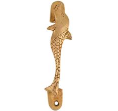 Engraved Brass Fish Long Door Handle