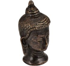 Black Brass Buddha Head Meditation Statue