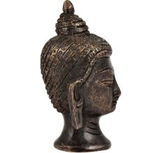 Black Brass Buddha Head Meditation Statue