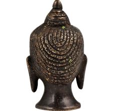 Black Brass Buddha Head Meditation Statue