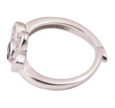92.5 Sterling Silver Toe Ring Adjustable Floral  American Diamond Tanzanite Studded Women Jewelry (Pair)