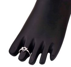 92.5 Sterling Silver Toe Ring Adjustable Floral  American Diamond Tanzanite Studded Women Jewelry (Pair)