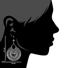 Round 92.5 Sterling Silver Earrings Engraved Party wear Earrings For women