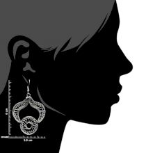 92.5 Sterling Silver Earring With Filigree Work Dangle Earrings
