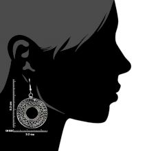 Engraved Disc 92.5 Sterling Silver Earrings Fancy Danglers For women