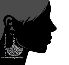 92.5 Sterling Silver Earrings Tribal Diya Dangler Earrings