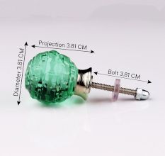 Mint Green Round Patterned Glass Knob