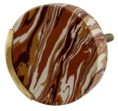Brown Texture Stone Brass Cabinet knob
