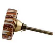 Brown Texture Stone Brass Cabinet knob