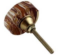 Brown Texture Stone Brass Cabinet knob