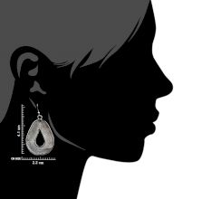 Contemporary Oval 92.5 Sterling Silver Dangle Earrings with Embossed  Lace Design