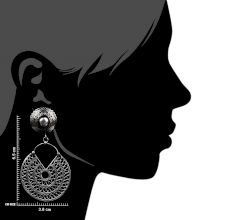 Disc Filigree 92.5 Sterling Silver Handcrafted Dangle Drop Earrings