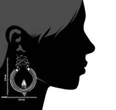 92.5 Sterling Siler earrings Chandbal With Diya And Floral Stud Danglers For Girls